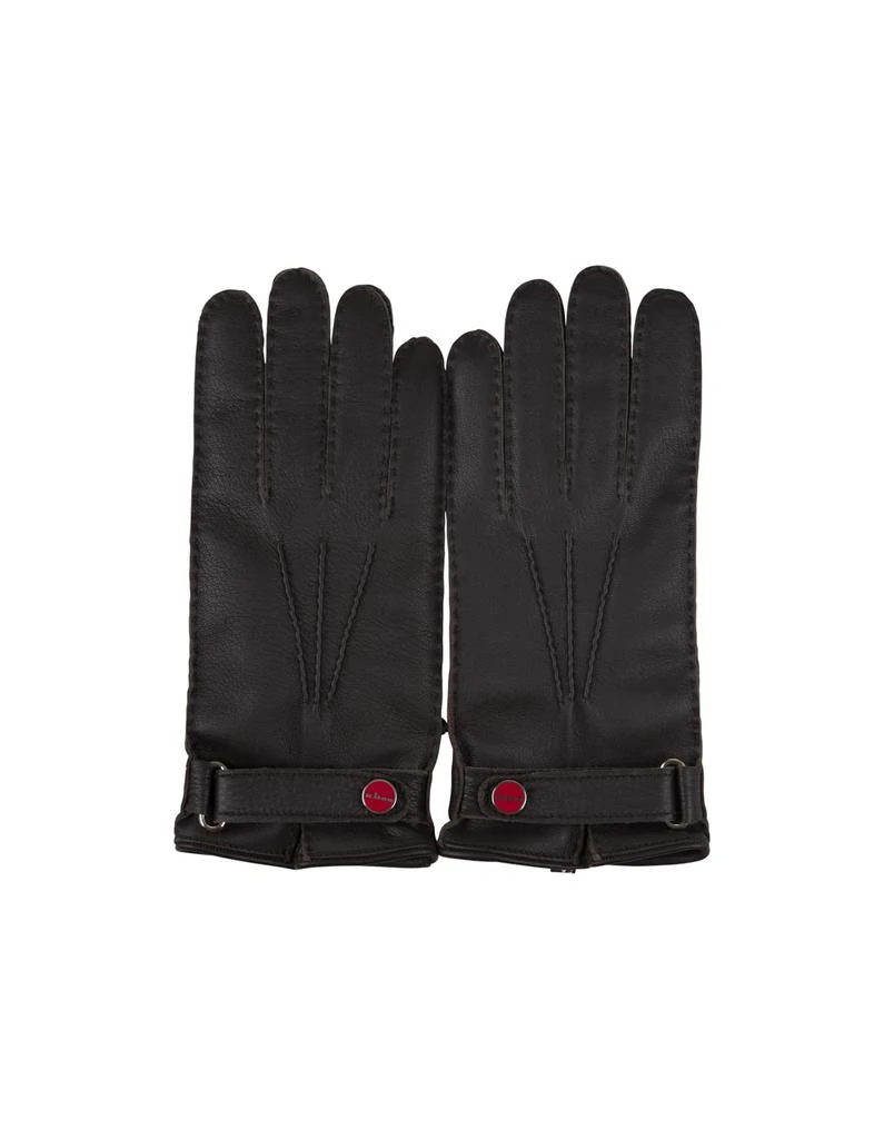 商品Kiton|Dark Brown Leather And Cashmere Gloves,价格¥3613,第1张图片