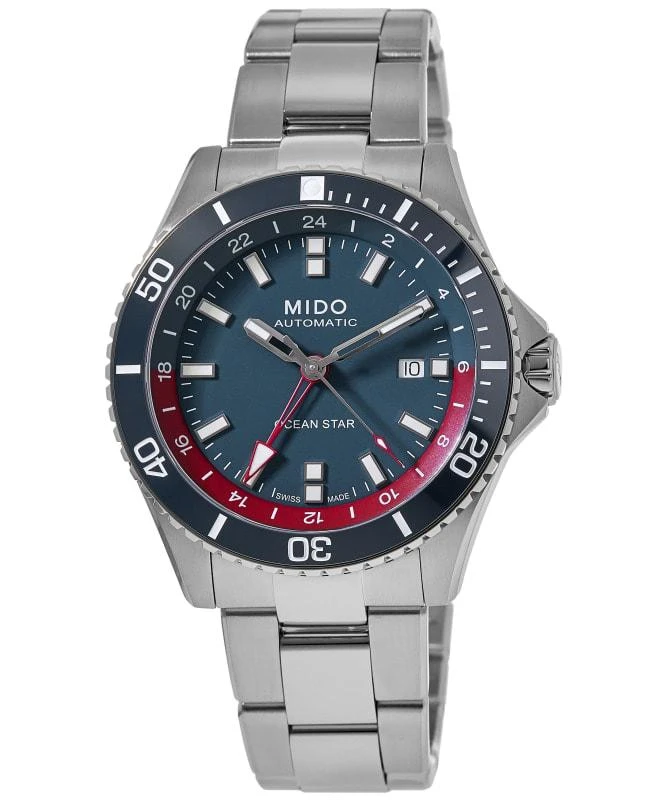商品MIDO|Mido Ocean Star GMT Blue Dial Steel Men's Watch M0266291104100,价格¥8278,第1张图片