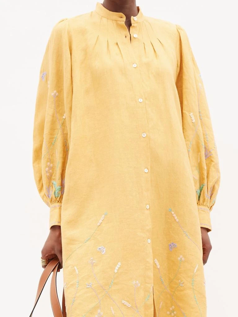 Yseult floral-embroidered linen shirt dress 商品