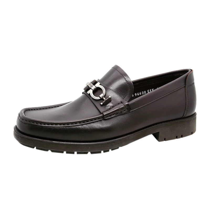 SALVATORE FERRAGAMO 男士棕色皮革乐福鞋 0390530 商品