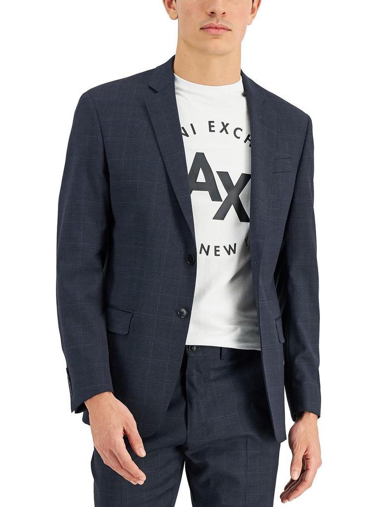 商品Armani Exchange|Mens Wool Blend Window Pane Two-Button Blazer,价格¥1160,第1张图片