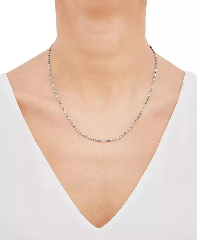 商品Macy's|Glitter Rope Link 18" Chain Necklace (2mm) in 10k White Gold,价格¥1280,第2张图片详细描述