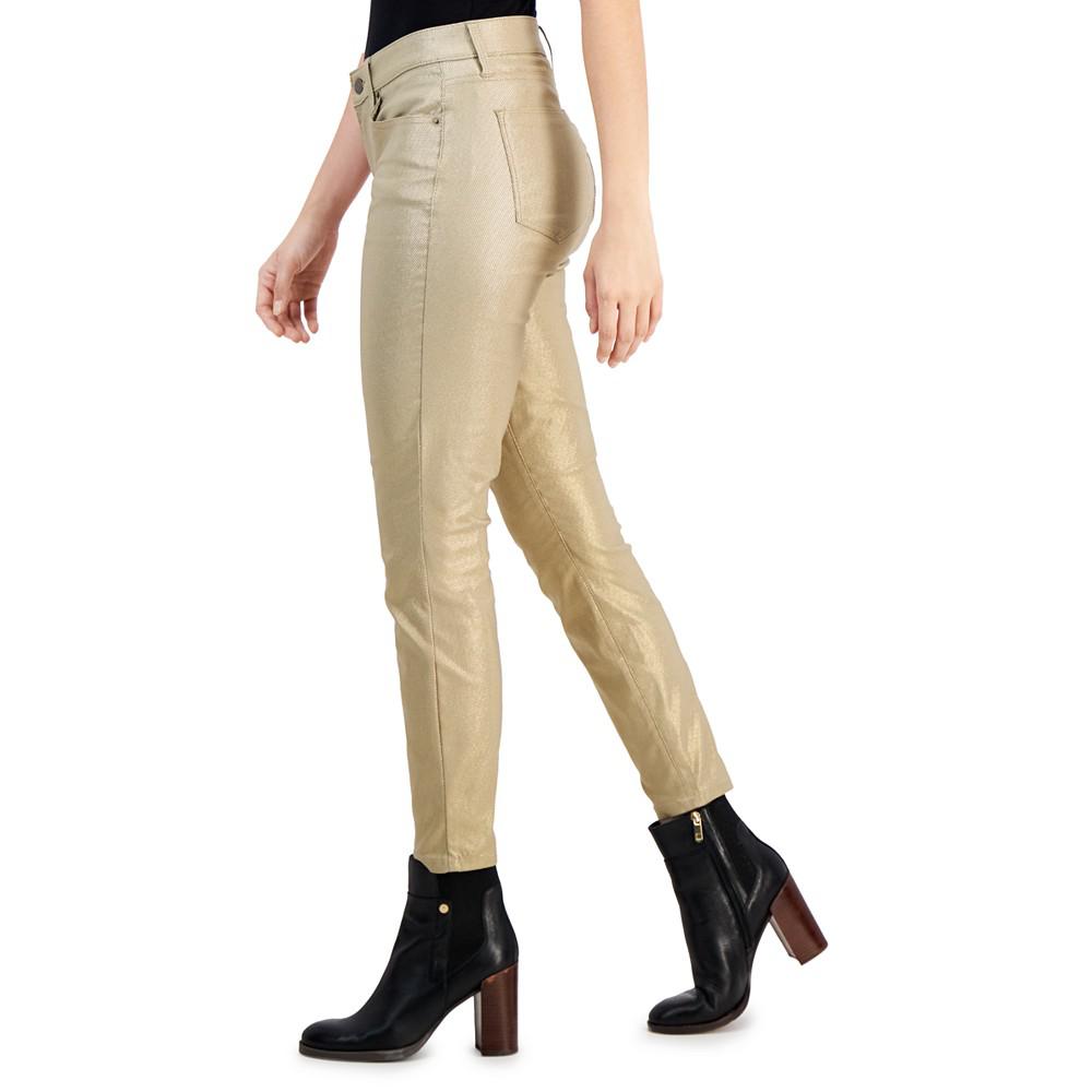 Women's Tribeca Skinny-Leg Ankle Metallic Jeans商品第3张图片规格展示