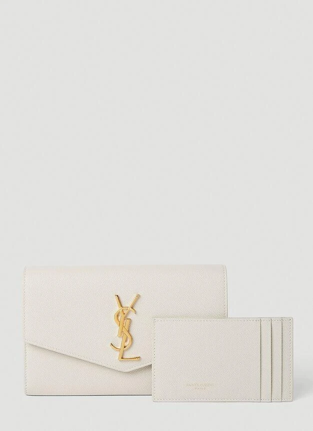 商品Yves Saint Laurent|Uptown Monogram Chain Wallet in Cream,价格¥10287,第2张图片详细描述