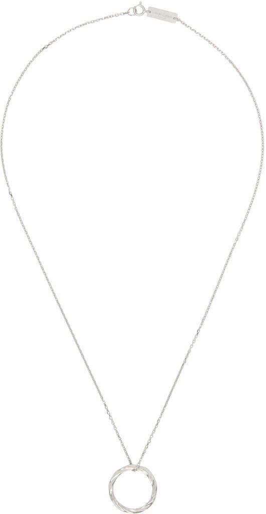 商品MAISON MARGIELA|Silver Twisted Pendant Necklace,价格¥3111,第1张图片