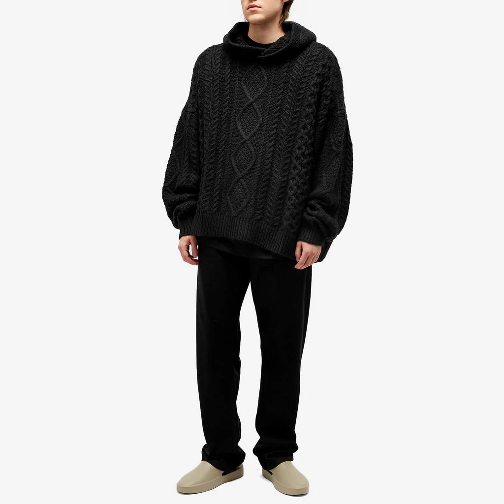 商品Essentials|Fear of God Essentials Cable Knit Hoodie - Jet Black,价格¥1806,第4张图片详细描述