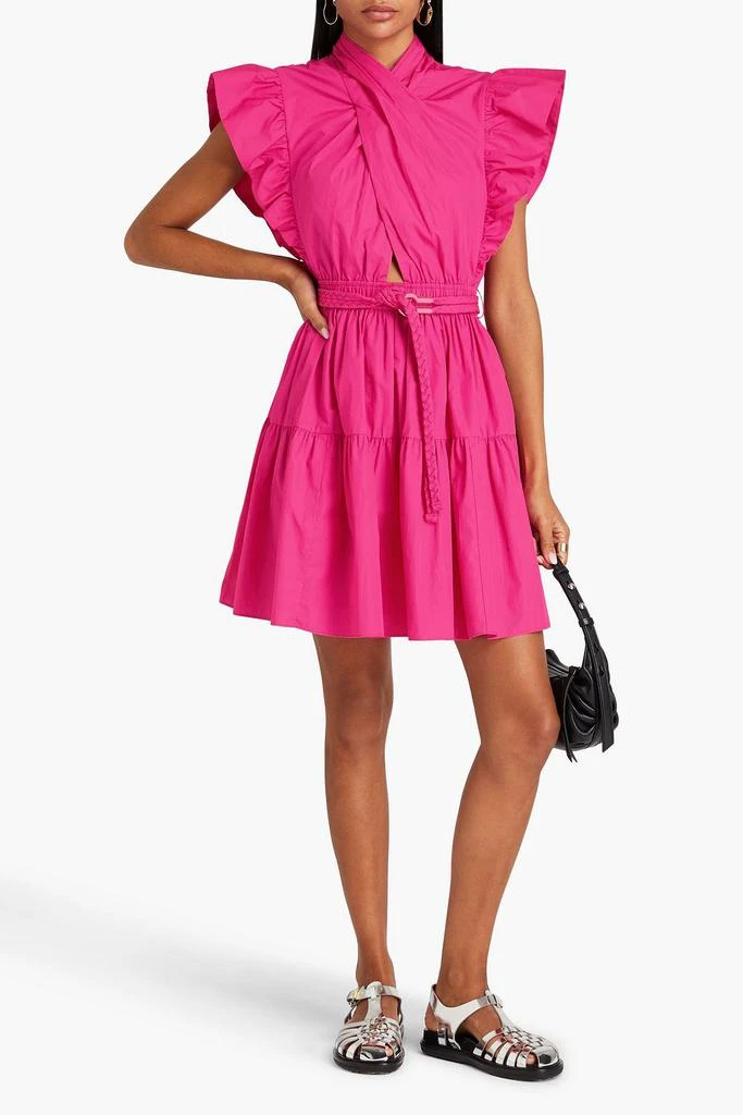 商品Derek Lam|Belted cotton-poplin mini dress,价格¥1503,第2张图片详细描述