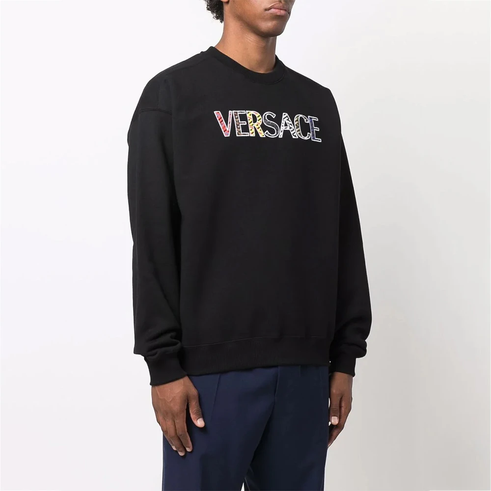 VERSACE 男士黑色印花棉质圆领卫衣 10024801-A018121-B000 商品