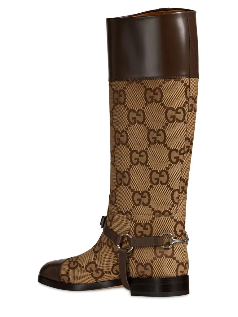 商品Gucci|Gg Canvas & Leather Knee Boots W/harness,价格¥14406,第3张图片详细描述