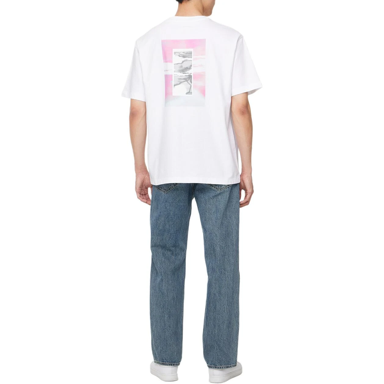 商品[国内直发] Calvin Klein|CALVIN KLEIN 宽松提花纯色短袖T恤 男款 白色,价格¥387,第4张图片详细描述