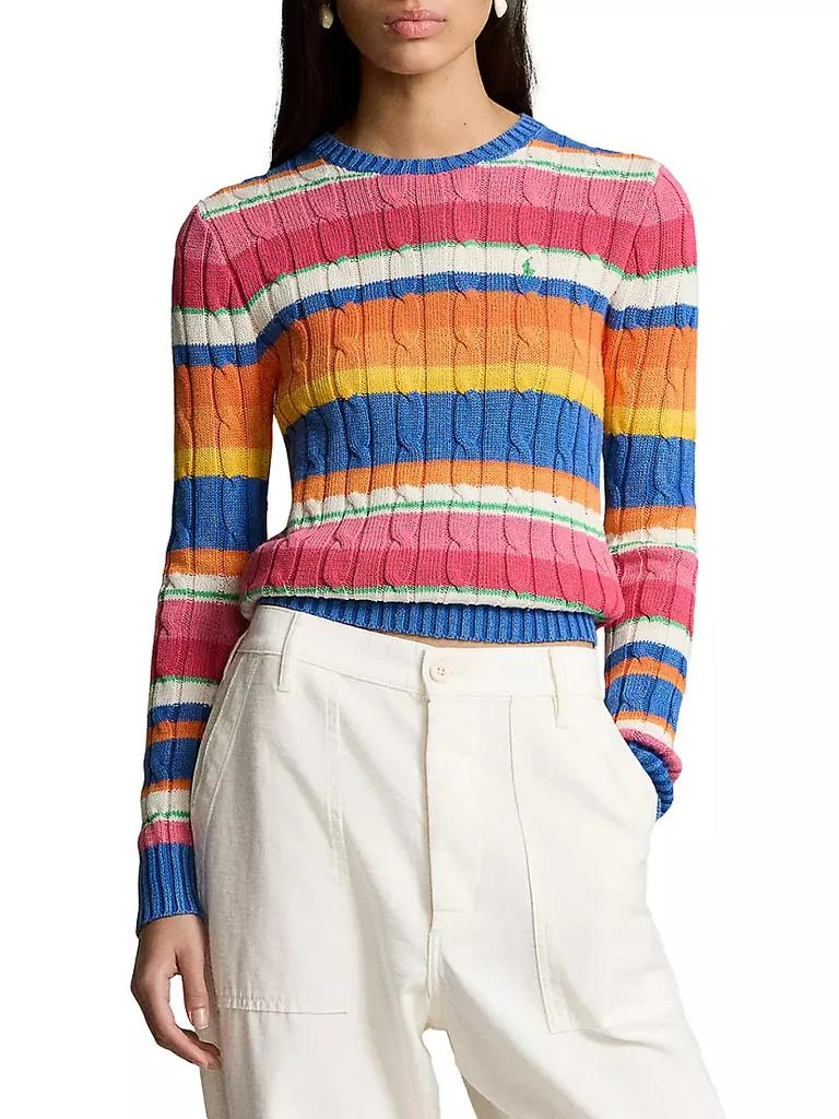 商品Ralph Lauren|Striped Cotton Cable-Knit Sweater,价格¥1261,第5张图片详细描述