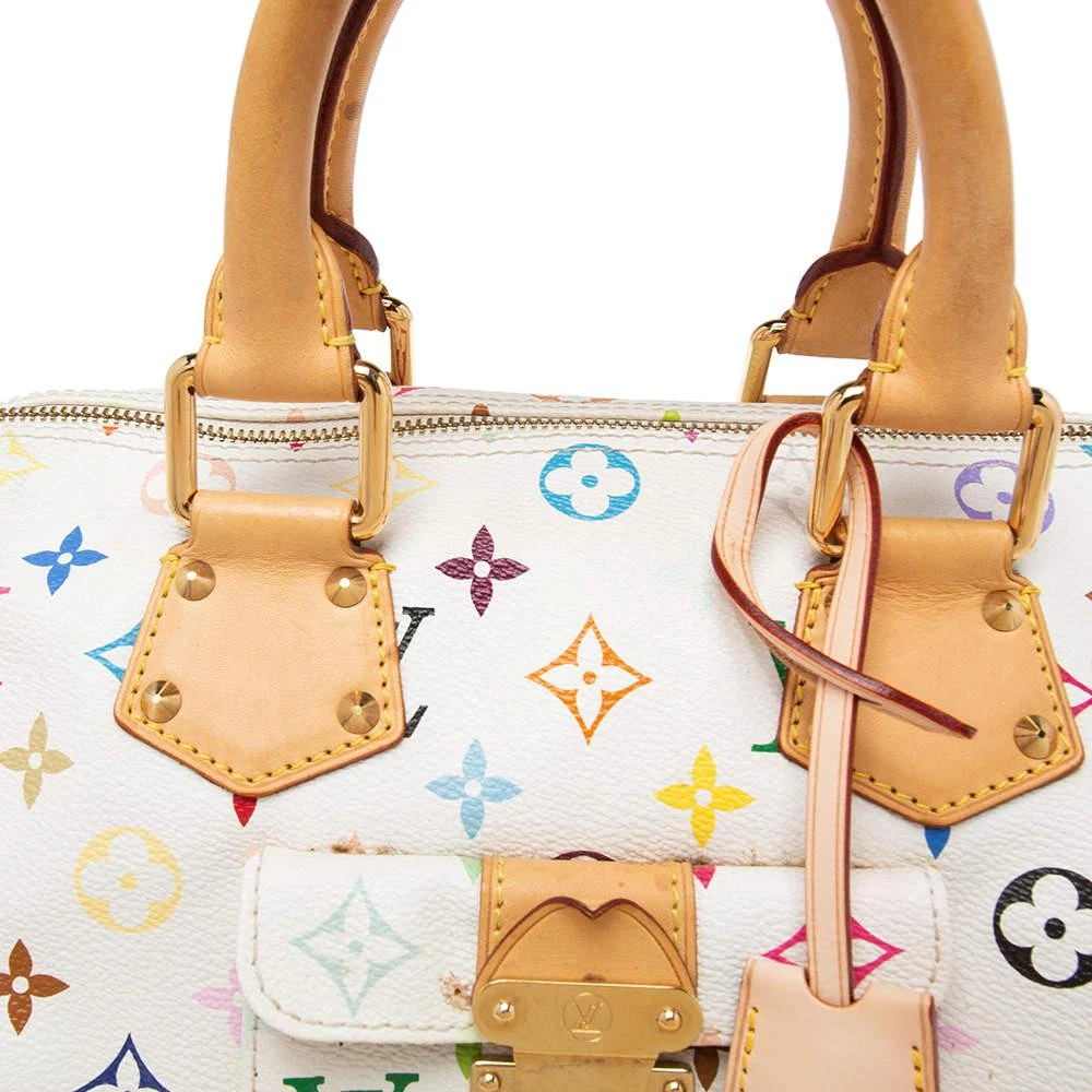 商品[二手商品] Louis Vuitton|Louis Vuitton White Monogram Multicolore Canvas Speedy 30 Bag,价格¥8369,第5张图片详细描述