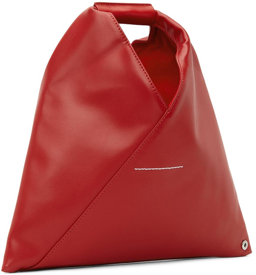 SSENSE Exclusive Red Nano Faux-Leather Triangle Tote商品第3张图片规格展示