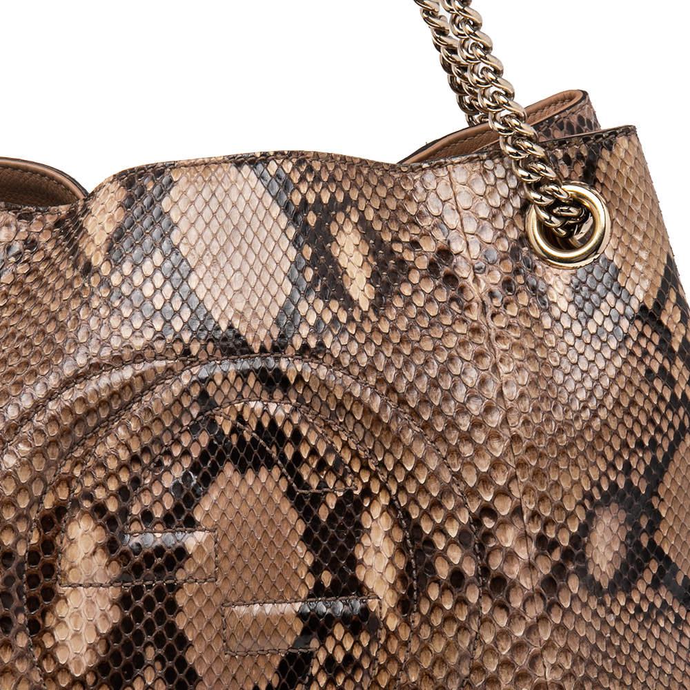 Gucci Beige Python Medium Soho Tote商品第5张图片规格展示