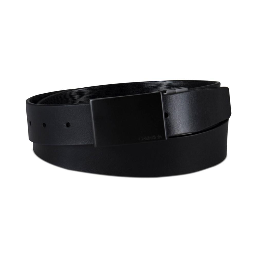 商品Calvin Klein|Men’s Matte Black Reversible Plaque Buckle Belt,价格¥330,第1张图片