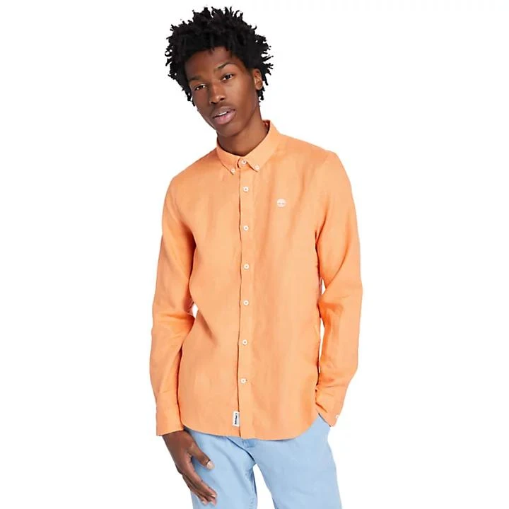 商品Timberland|Mill River LS Linen Shirt for Men in Peach,价格¥366,第1张图片