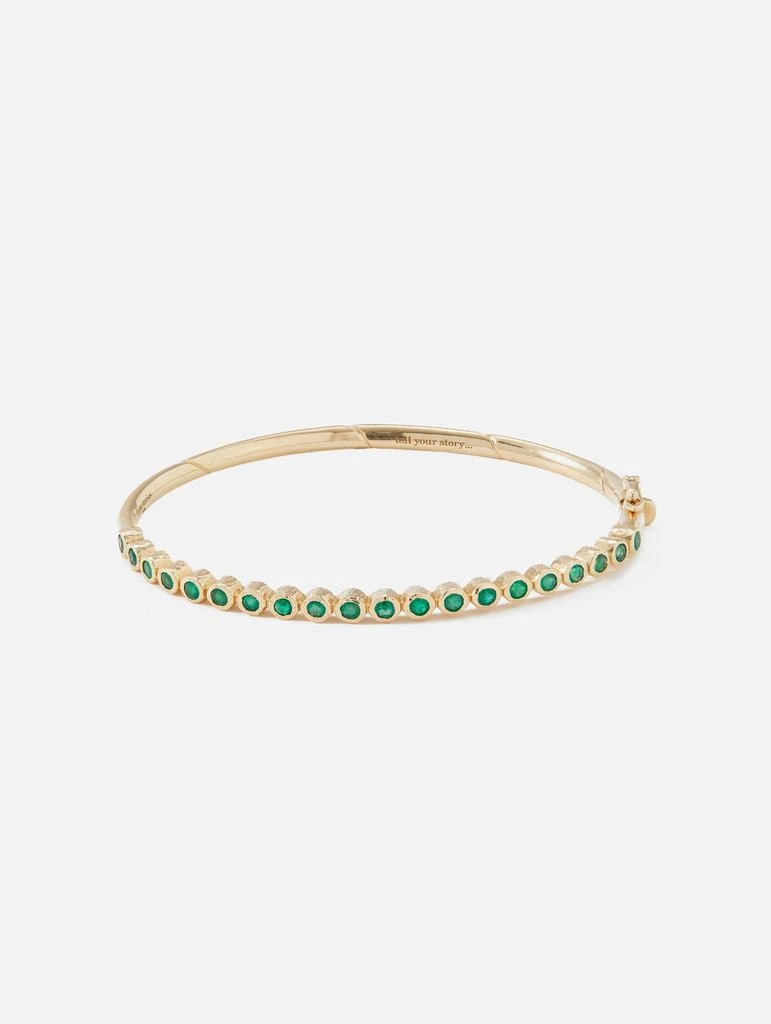 商品THREE STORIES JEWELRY|Classic Bezel Set Emerald Bangle,价格¥29041,第1张图片