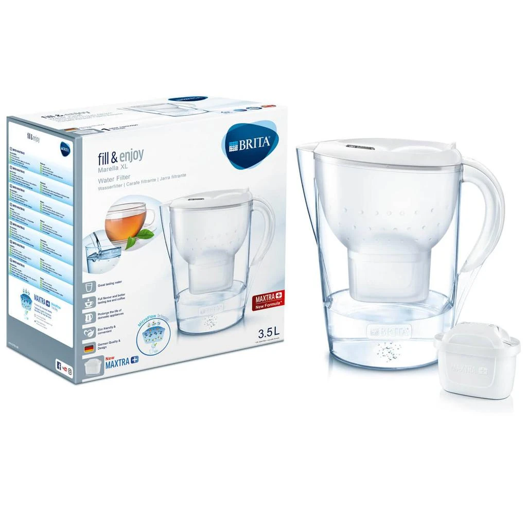 商品BRITA|BRITA Maxtra+ Marella XL Cool Water Filter Jug - White,价格¥144,第1张图片