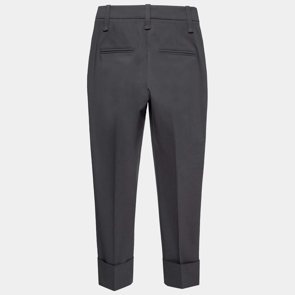 Brunello Cucinelli Grey Cotton Slim-Leg Cropped Trousers S商品第2张图片规格展示