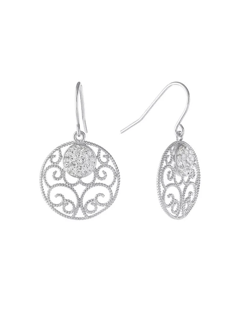 商品Giani Bernini|Crystal (0.31 ct.t.w) Round Filigree Drop Earrings in Sterling Silver,价格¥211,第1张图片