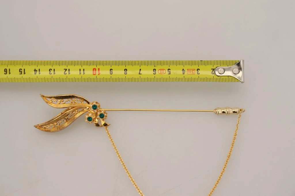 Gold Tone 925 Sterling Silver Crystal Chain Pin Brooch 商品