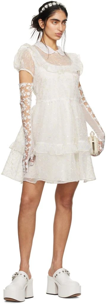 商品Anna Sui|SSENSE Exclusive White Ruffled Minidress,价格¥5141,第5张图片详细描述