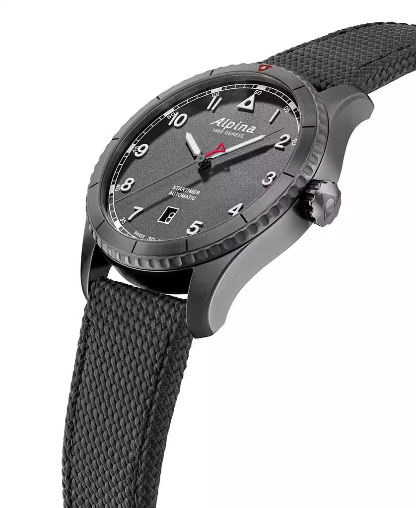 商品Alpina|Men's Swiss Automatic Startimer Pilot Gray Rubber Strap Watch 41mm,价格¥9677,第2张图片详细描述