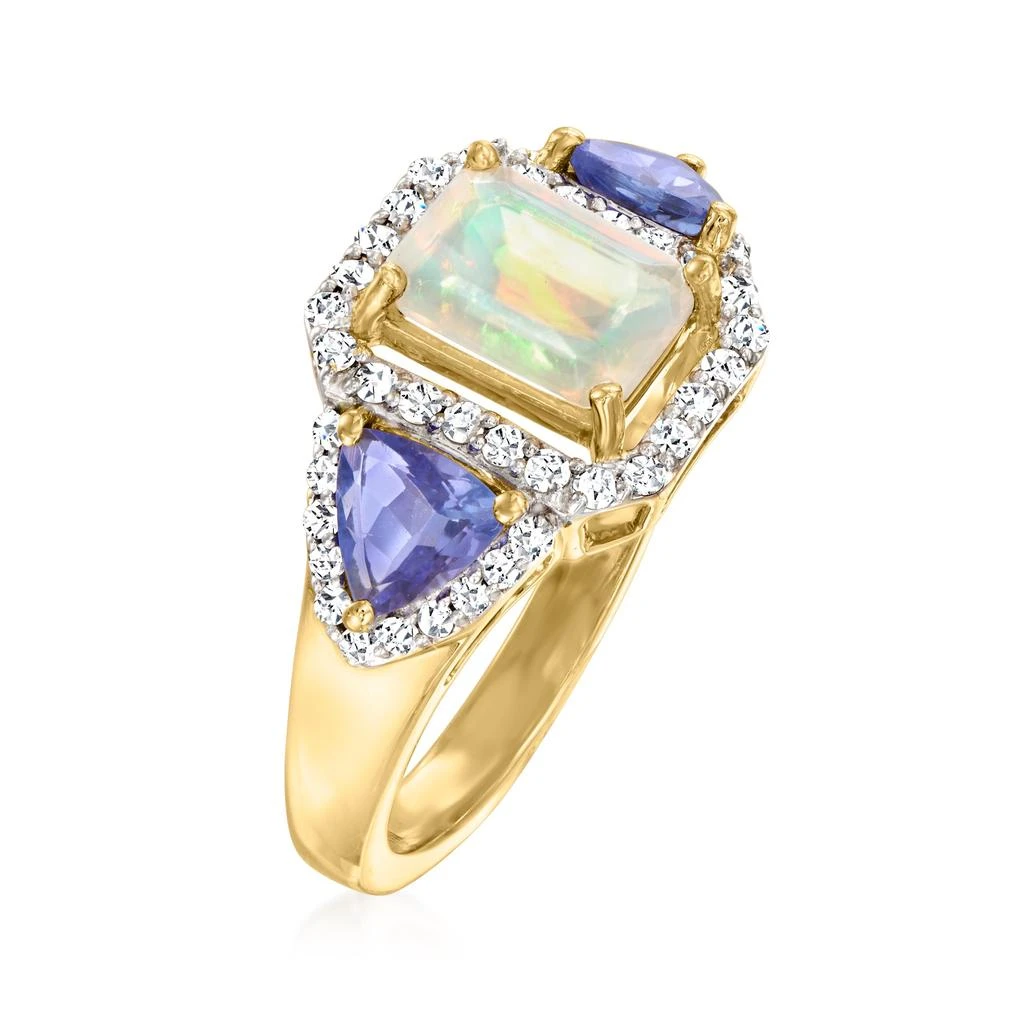 商品Ross-Simons|Ross-Simons Opal and Tanzanite Ring With . Diamonds in 14kt Yellow Gold,价格¥4706,第2张图片详细描述