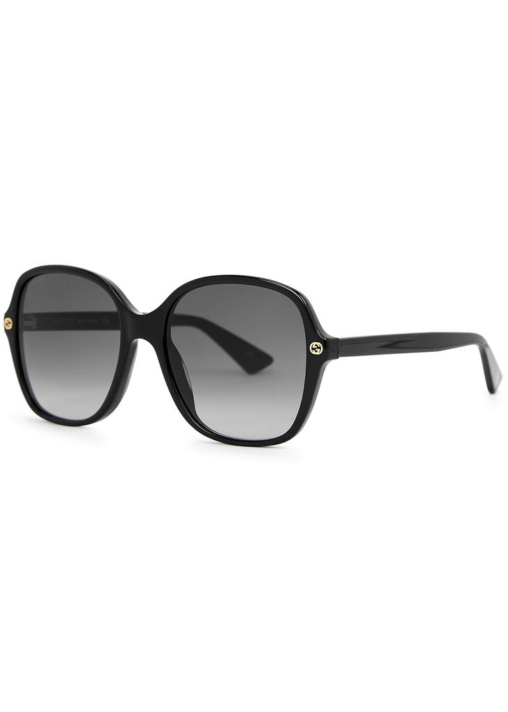 Black oversized sunglasses商品第1张图片规格展示