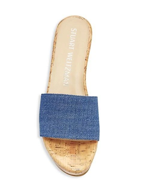 商品Stuart Weitzman|Summer Denim Wedge Sandals,价格¥1046,第5张图片详细描述