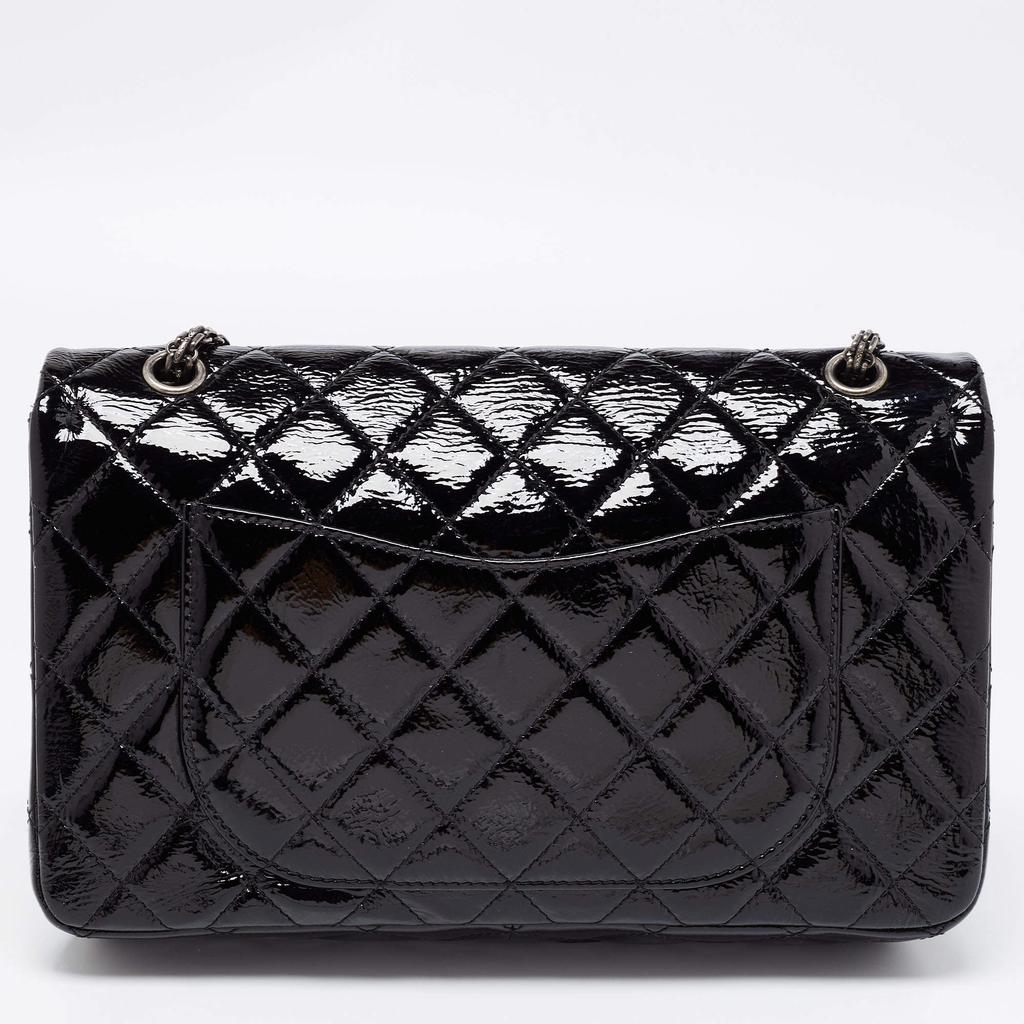 Chanel Black Quilted Patent Leather Reissue 2.55 Classic 227 Flap Bag商品第4张图片规格展示