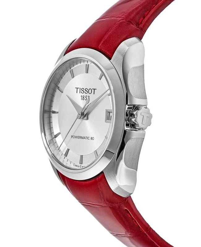 商品Tissot|Tissot Couturier Automatic Silver Dial Pink Leather Strap Women's Watch T035.207.16.031.01,价格¥2010,第3张图片详细描述