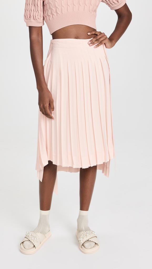 Simone Rocha 裥褶围裙式中长半身裙商品第2张图片规格展示