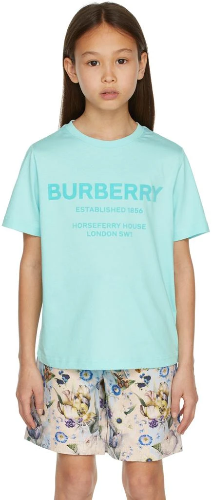 商品Burberry|蓝色 Horseferry 儿童 T 恤,价格¥1376,第2张图片详细描述