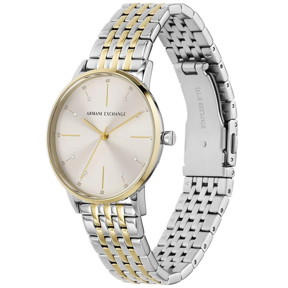 商品Armani Exchange|Women's Lola Three Hand Two-Tone Stainless Steel Watch 36mm,价格¥984,第4张图片详细描述