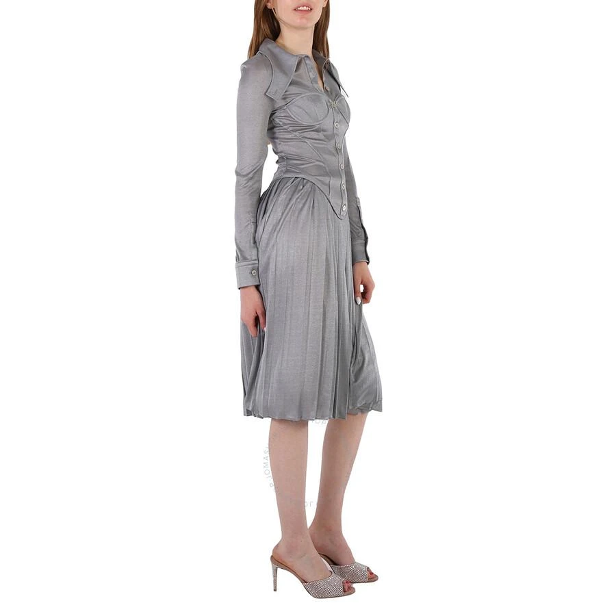 商品Burberry|Grey Melange Marcella Pleated Jersey Corset Dress,价格¥2097,第3张图片详细描述