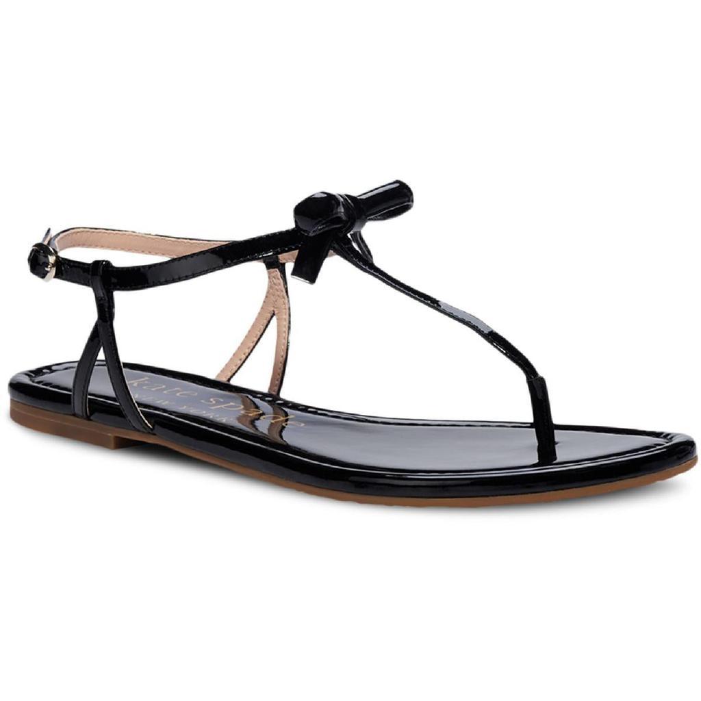 商品Kate Spade|Kate Spade New York Womens Piazza Patent Leather Ankle Strap Thong Sandals,价格¥308-¥338,第1张图片