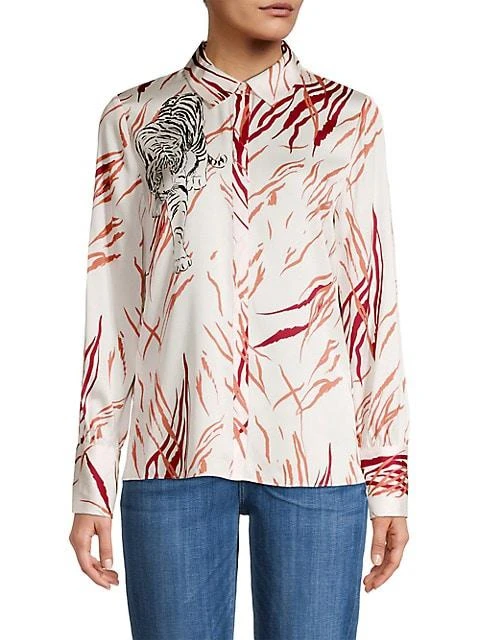 商品Kobi Halperin|Skylar Silk-Blend Tiger Blouse,价格¥1333,第3张图片详细描述