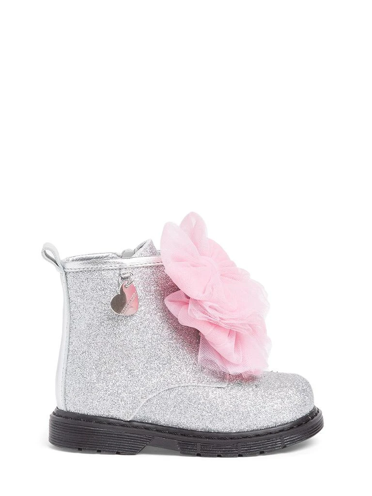 商品MONNALISA|Glittered Zip-up Boots W/ Tulle Bow,价格¥673,第1张图片