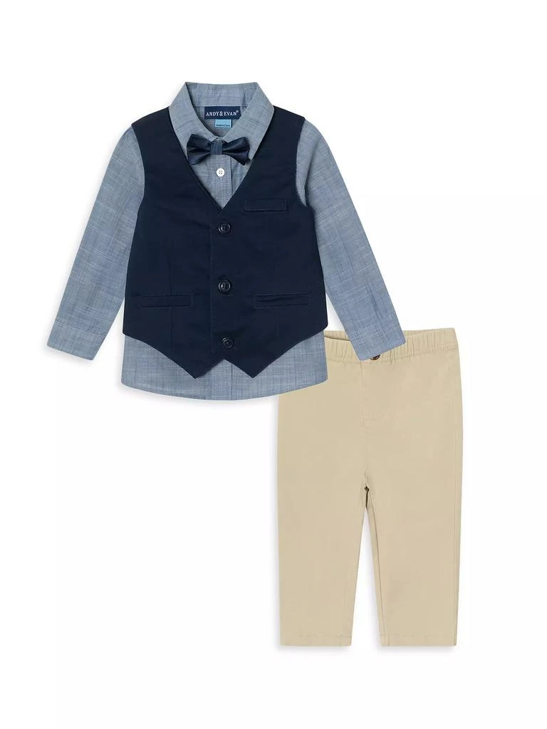 商品Andy & Evan|Baby Boy's Chambray Shirt, Vest, & Pants Set,价格¥405,第1张图片