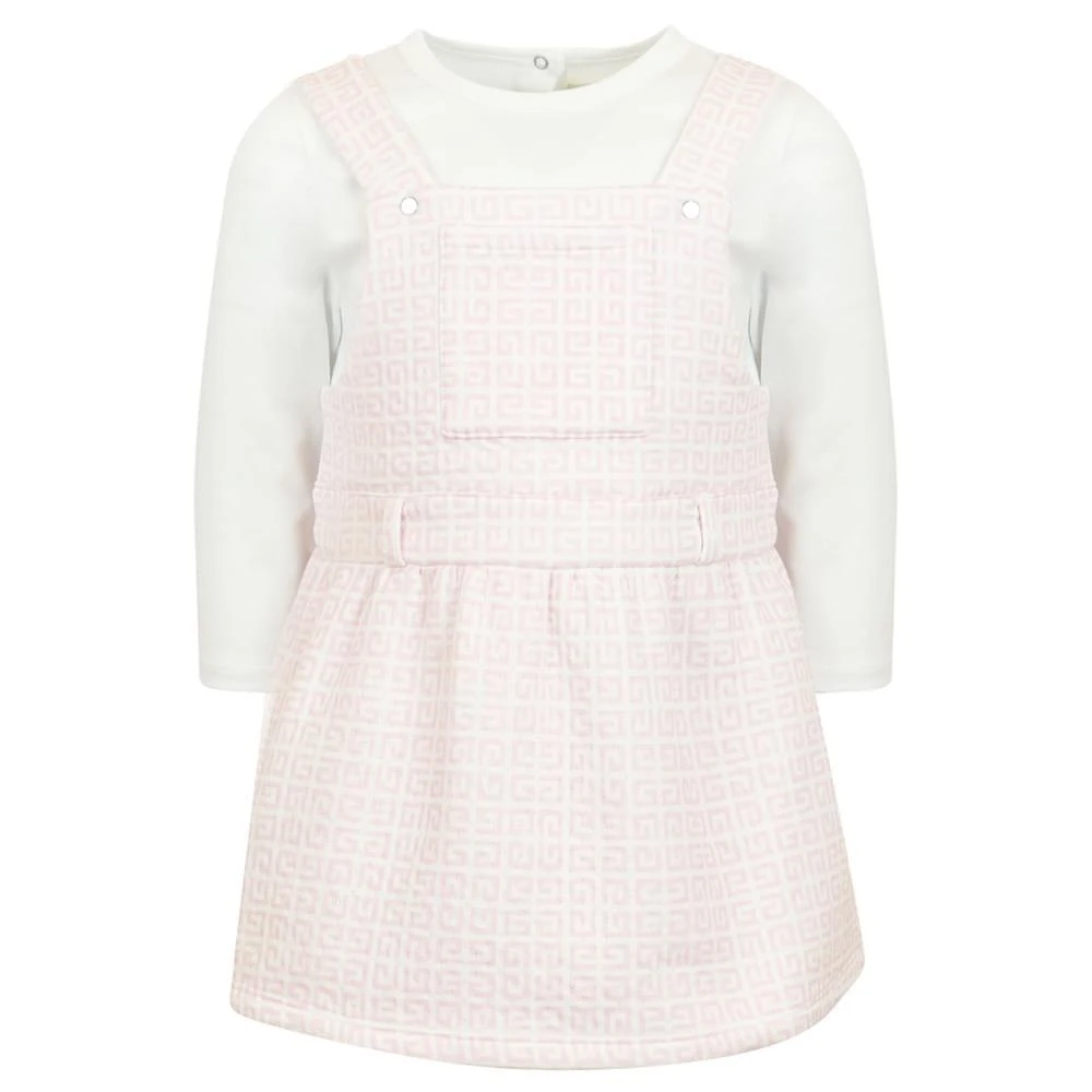 商品Givenchy|Pink & White 4G Monogram Pinafore Style Dress,价格¥856,第1张图片