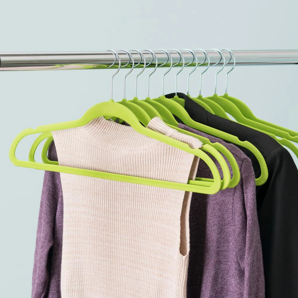 商品Home Basics|Home Basics 10 Piece Velvet Hanger, Green,价格¥111,第2张图片详细描述