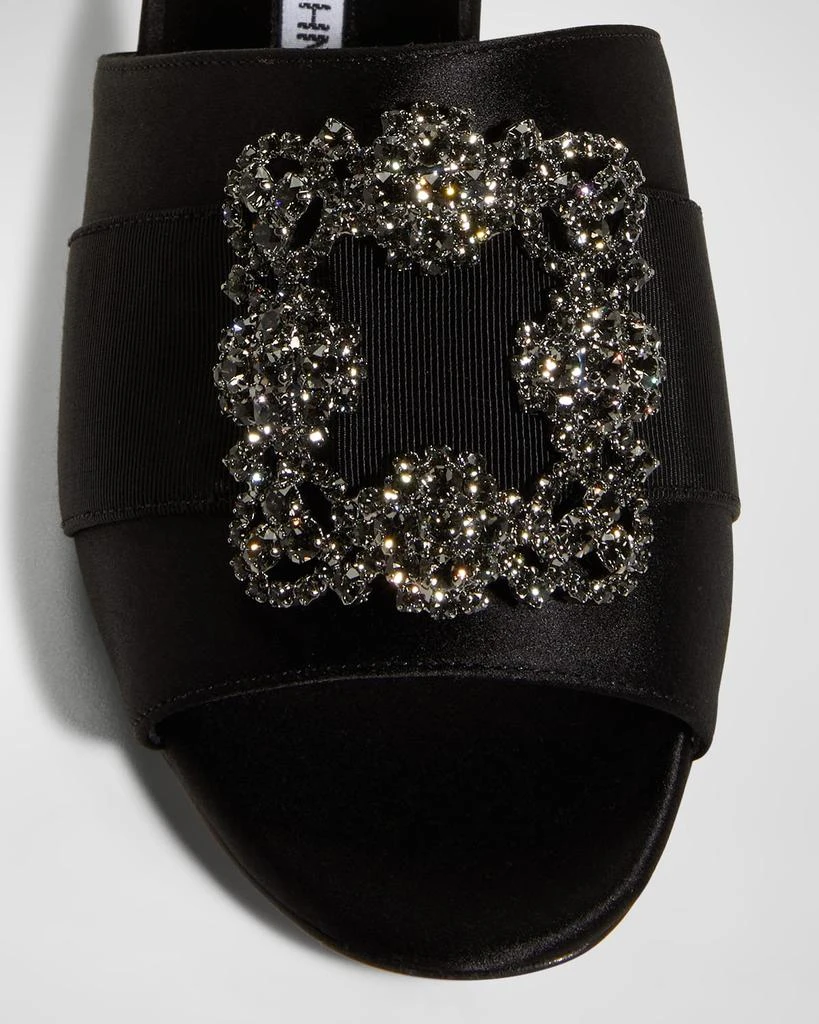 商品Manolo Blahnik|Marta Crystal Buckle Silk Sandals,价格¥8972,第5张图片详细描述