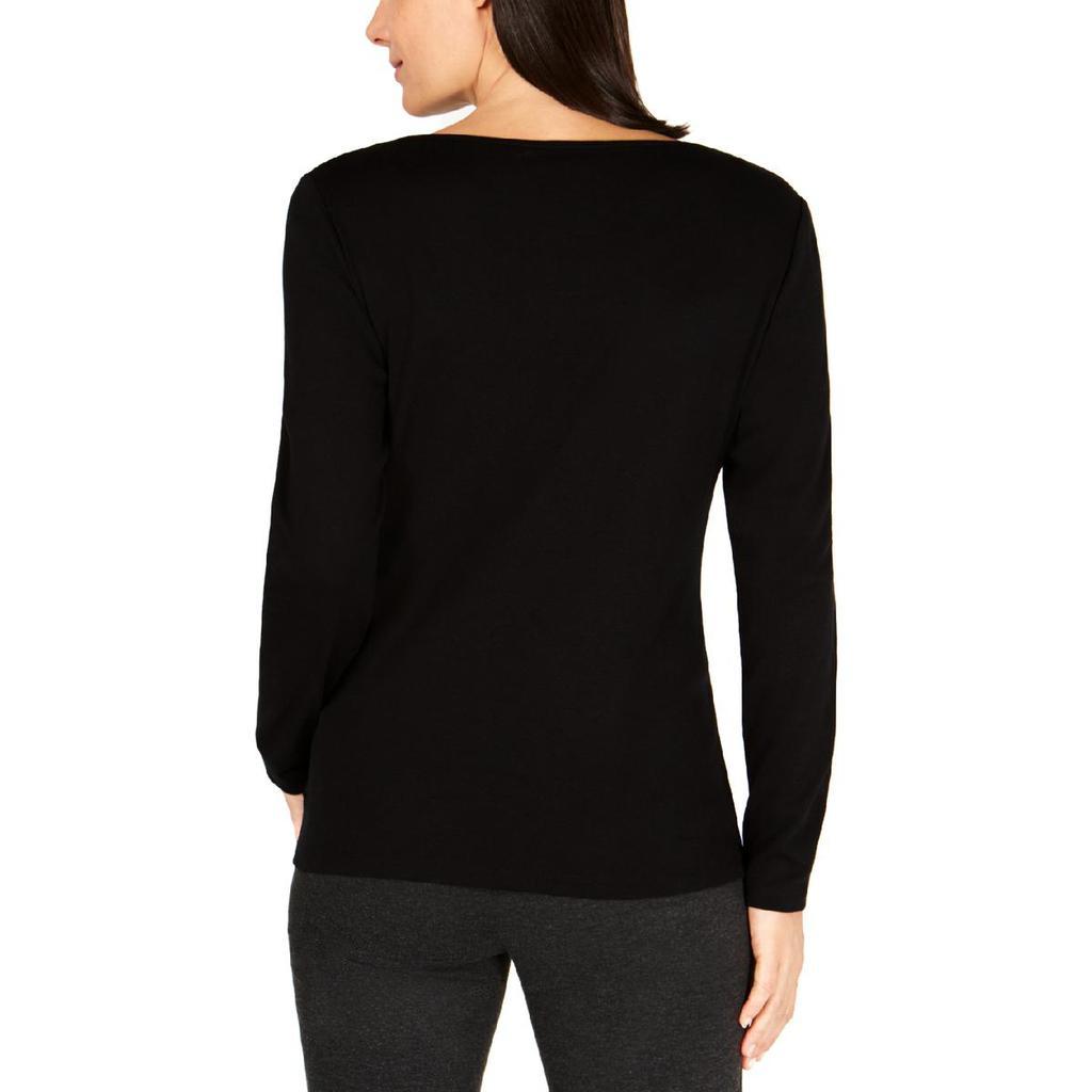 商品Karen Scott|Karen Scott Womens Graphic Long Sleeves Pullover Sweater,价格¥95,第4张图片详细描述