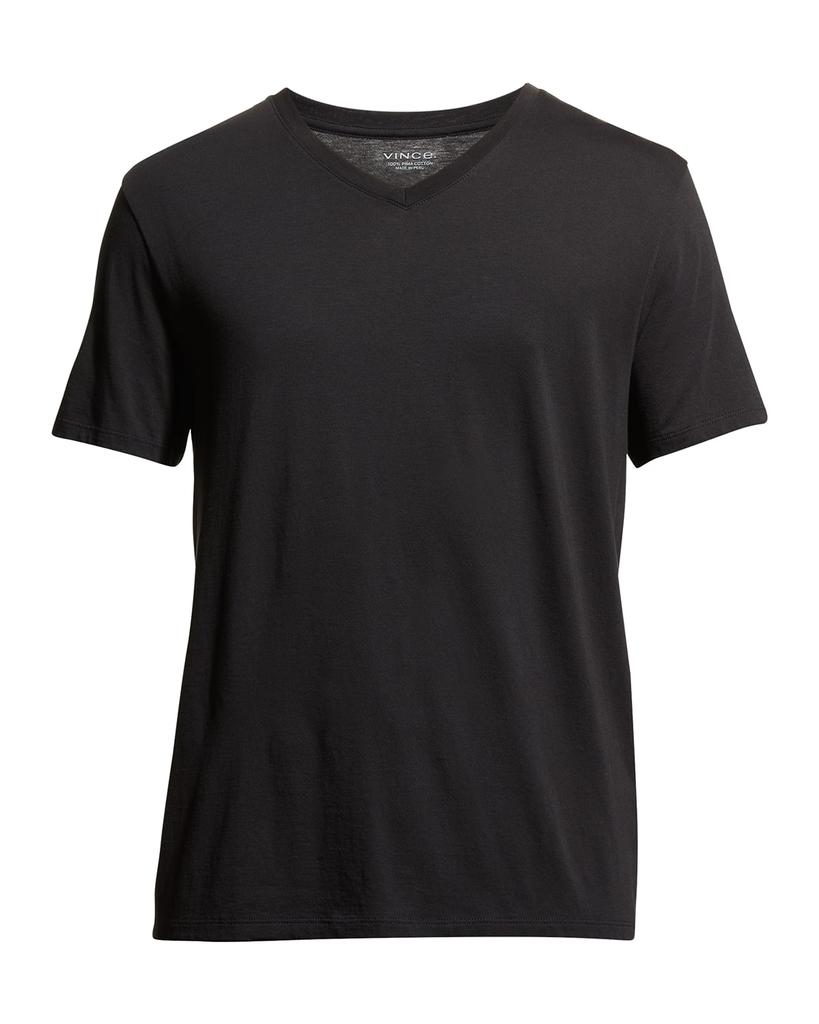 Short-Sleeve V-Neck Jersey T-Shirt, Gray商品第2张图片规格展示