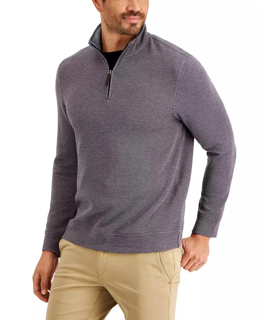 商品Club Room|Men's Birdseye Quarter-Zip Pullover, Created for Macy's,价格¥122,第1张图片