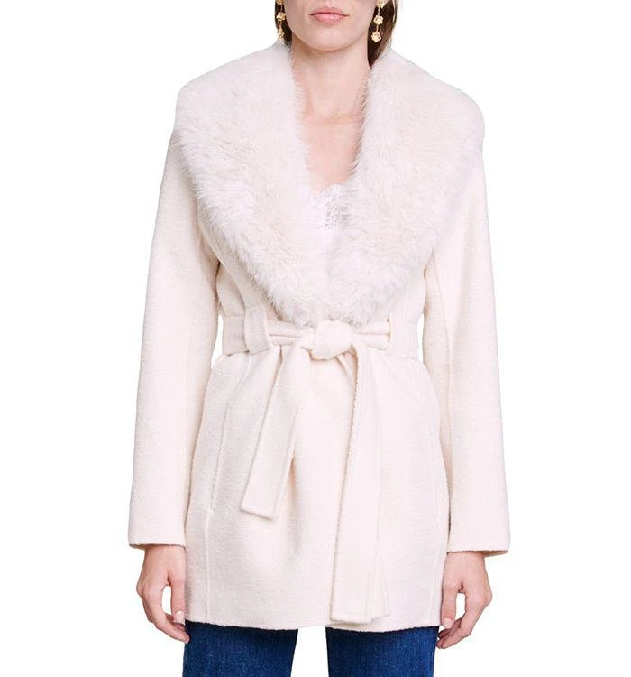 商品Maje|Galaxyo Faux Fur Collar Coat,价格¥5028,第1张图片详细描述