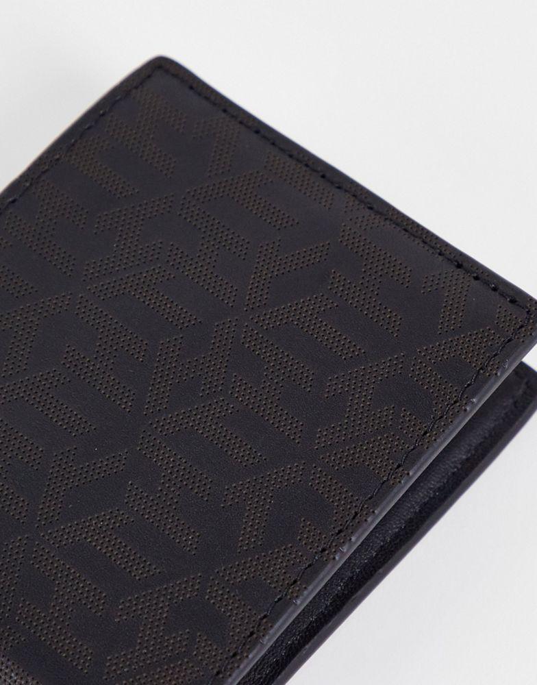 Tommy Hilfiger monogram leather wallet in black商品第3张图片规格展示