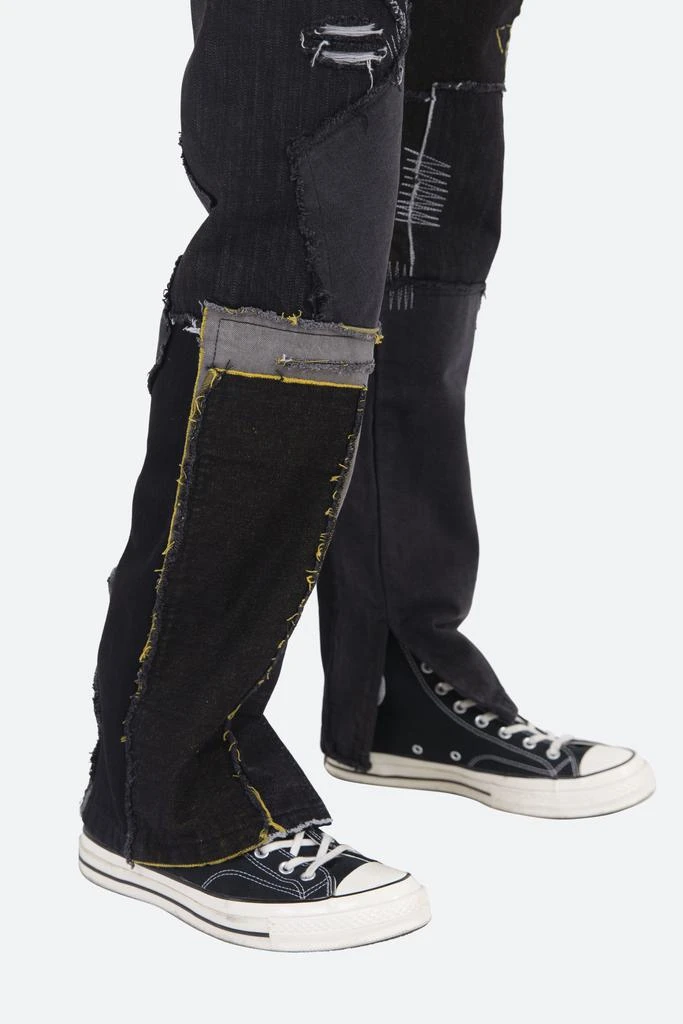 V124 Patchwork Baggy Denim - Black 商品