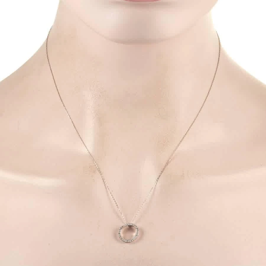 商品LB Exclusive|14K White Gold 0.17 ct Diamond  x201C O x201D  Initial Necklace,价格¥1968,第2张图片详细描述
